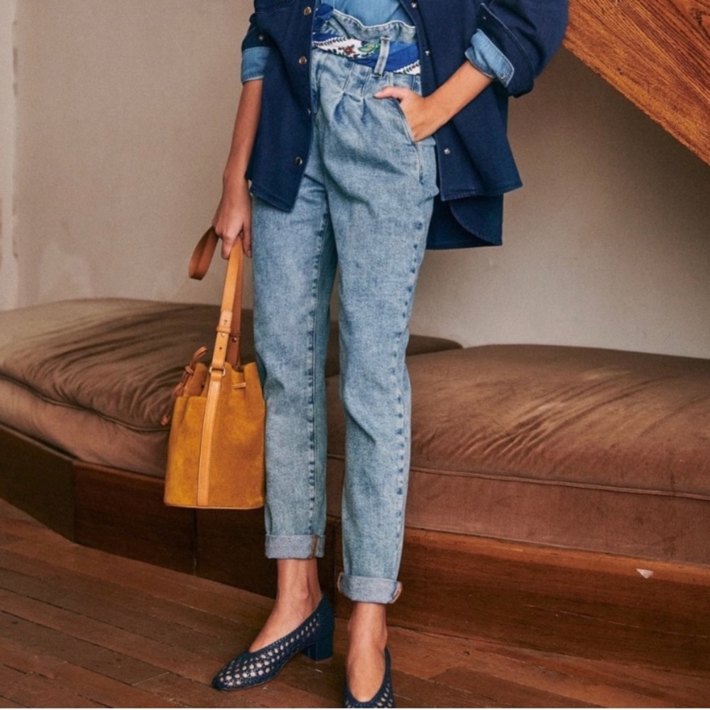 Sézane High-Rise Austin Jeans in Light Blue
